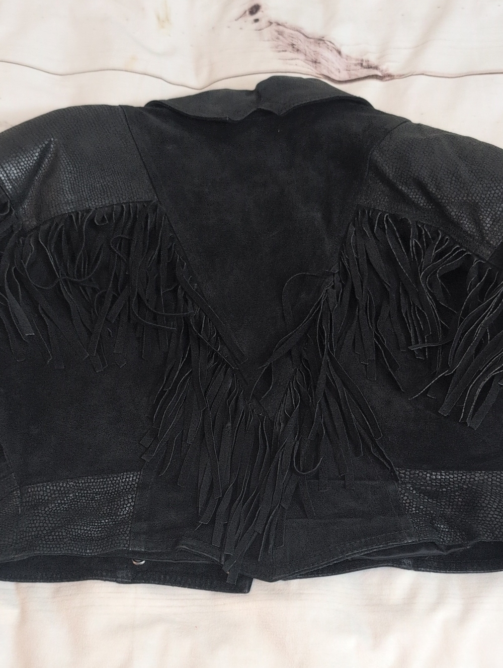 Vintage Adler Black Leather Fring Moto Style Jacket size Small - Picture 10 of 15